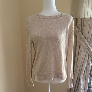 J. Crew Factory Tan and Cream Knit Beach Sweater